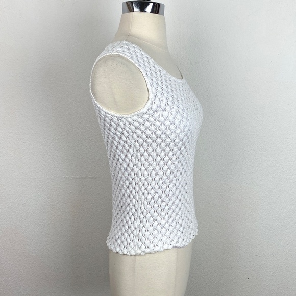 Vintage 60/70s Majestic Knit Tank Top Small Textured Knit Pin Up Rockabilly USA - Picture 6 of 8